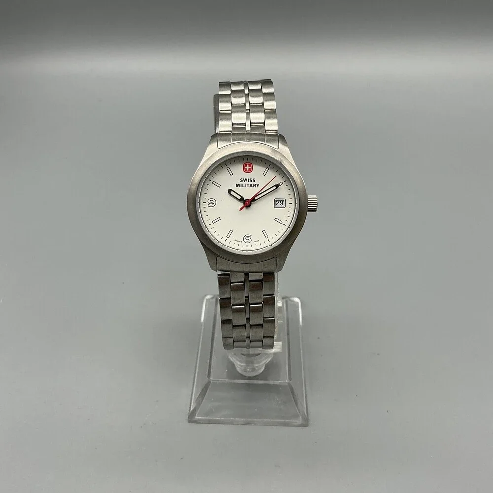 Swiss Military Field Womens Watch 28mm Stainless Bracelet Date New Battery 7